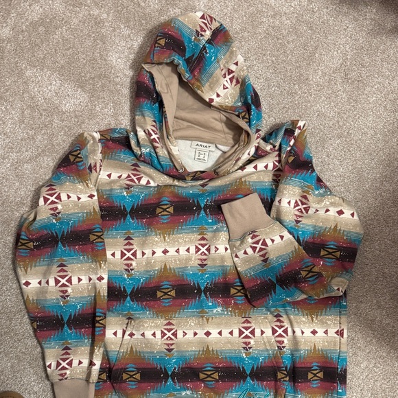 NWOT Ariat Tan Print Hoodie - Picture 4 of 4